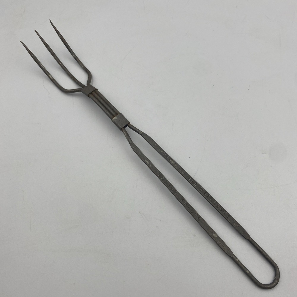 Antique 1900 Rumford Wholesome Baking Powder Advertising‎ Utensils Meat Fork 12"